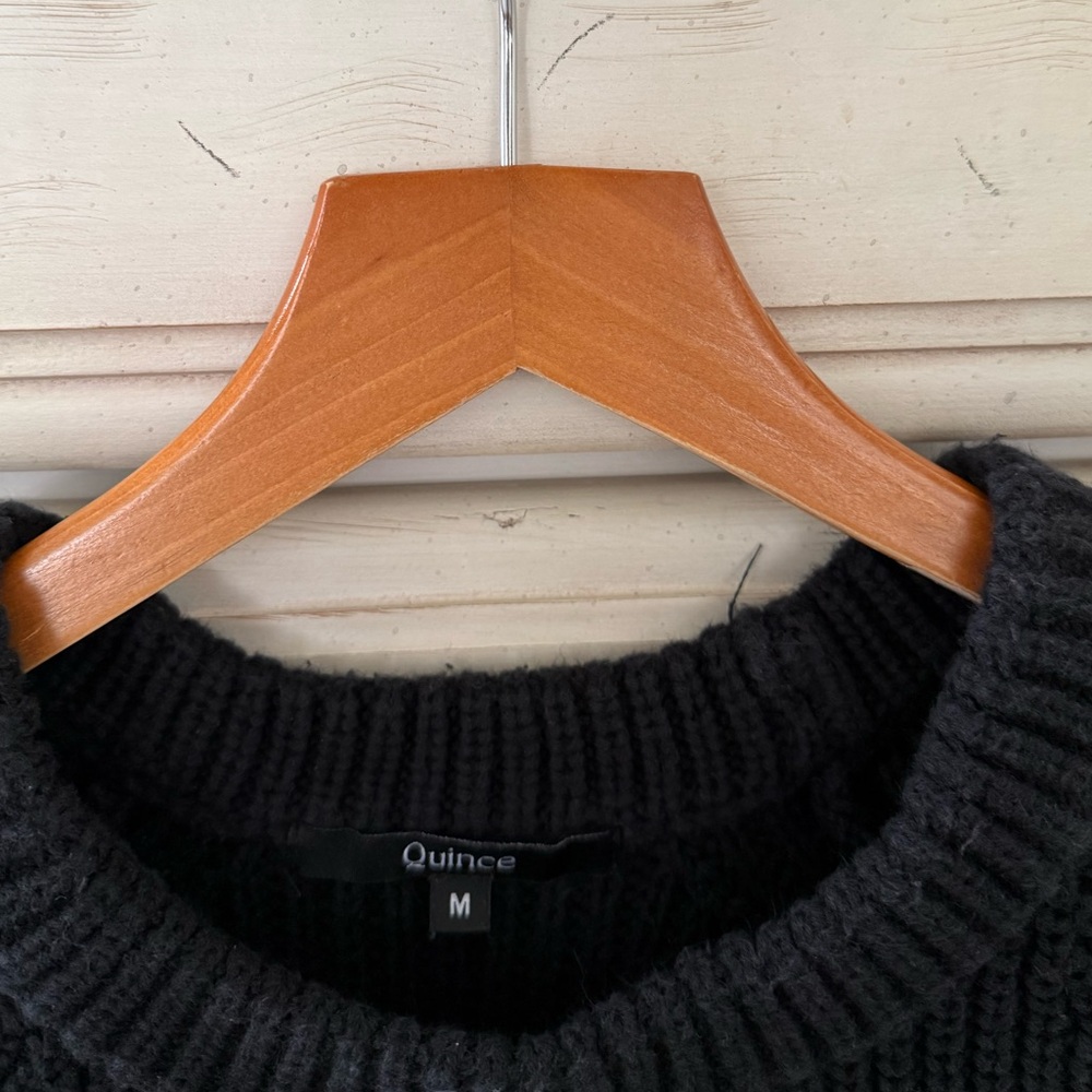Quince Black Organic Cotton Sweater - Picture 5 of 6